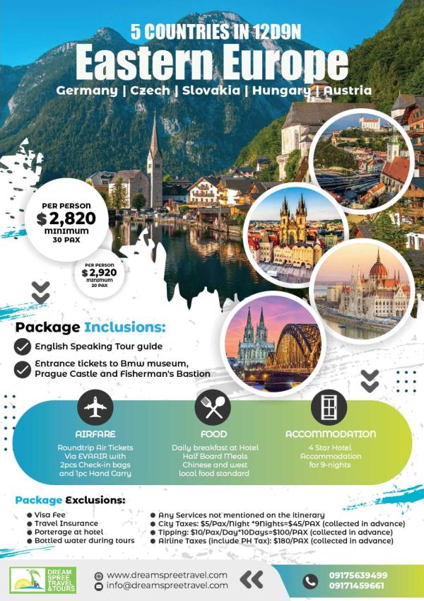 Eastern Europe 5 countries in 12D9N